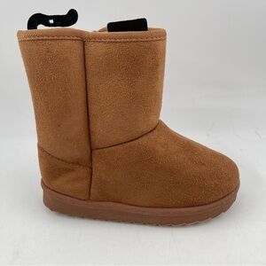 NEW! Kidgets Unisex Kids Cognac Sherpa Lined Zippered Winter Boots - Size 7/8